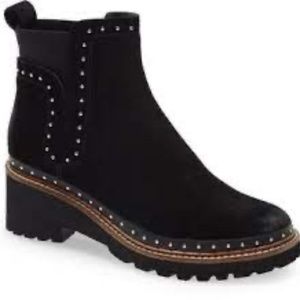 DOLCE VITA HUEY STUDDED BOOTIE IN BLACK SUEDE